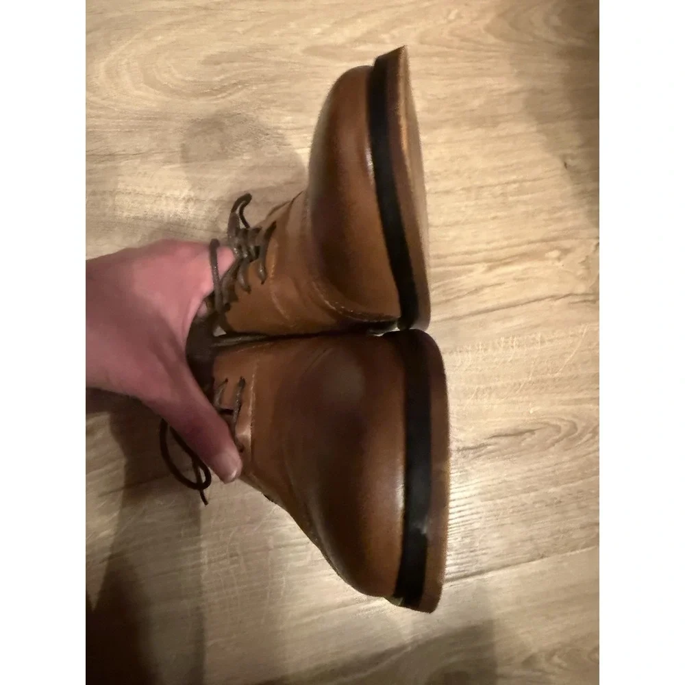 HEEZ Men Lace-Up Oxford Brown Dress Shoes Leather LaceUp Casual  Formal Size 8.5